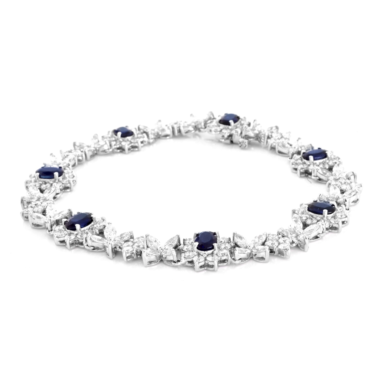 Diamond, Sapphire and 18K Gold Bracelet