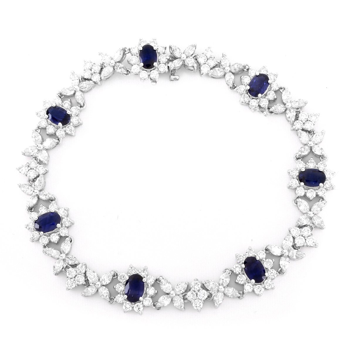 Diamond, Sapphire and 18K Gold Bracelet