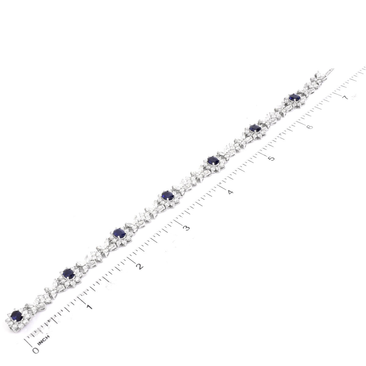 Diamond, Sapphire and 18K Gold Bracelet