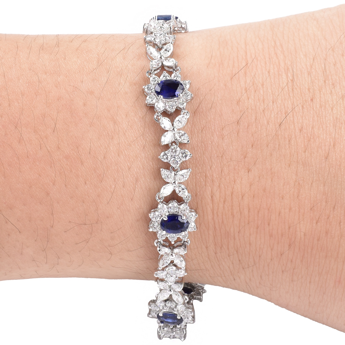 Diamond, Sapphire and 18K Gold Bracelet