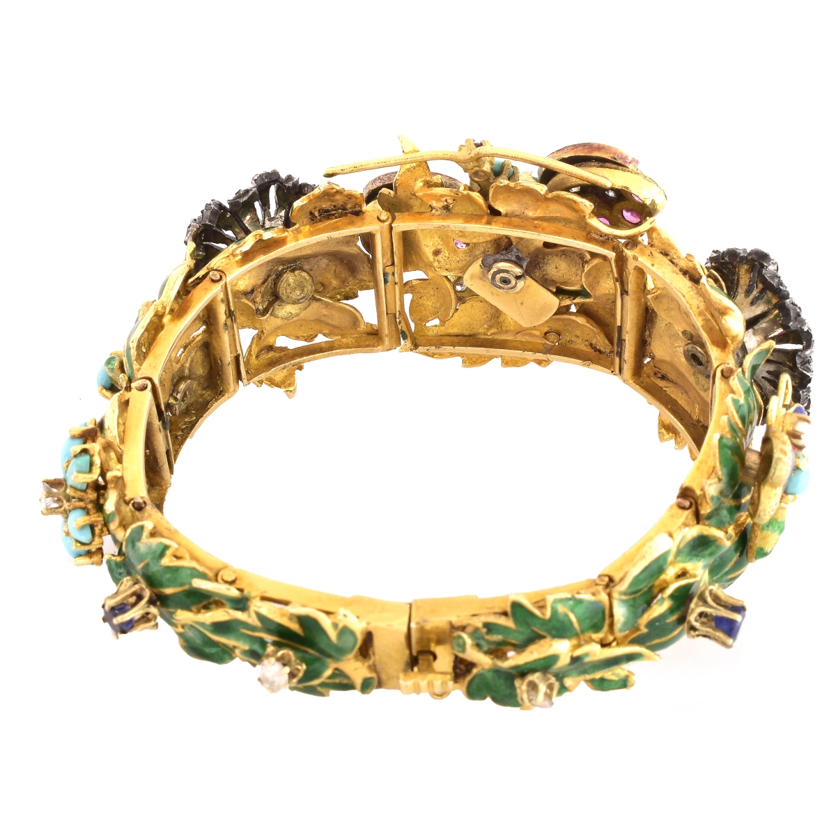 Multi Gemstone, Enamel and 14K Bracelet