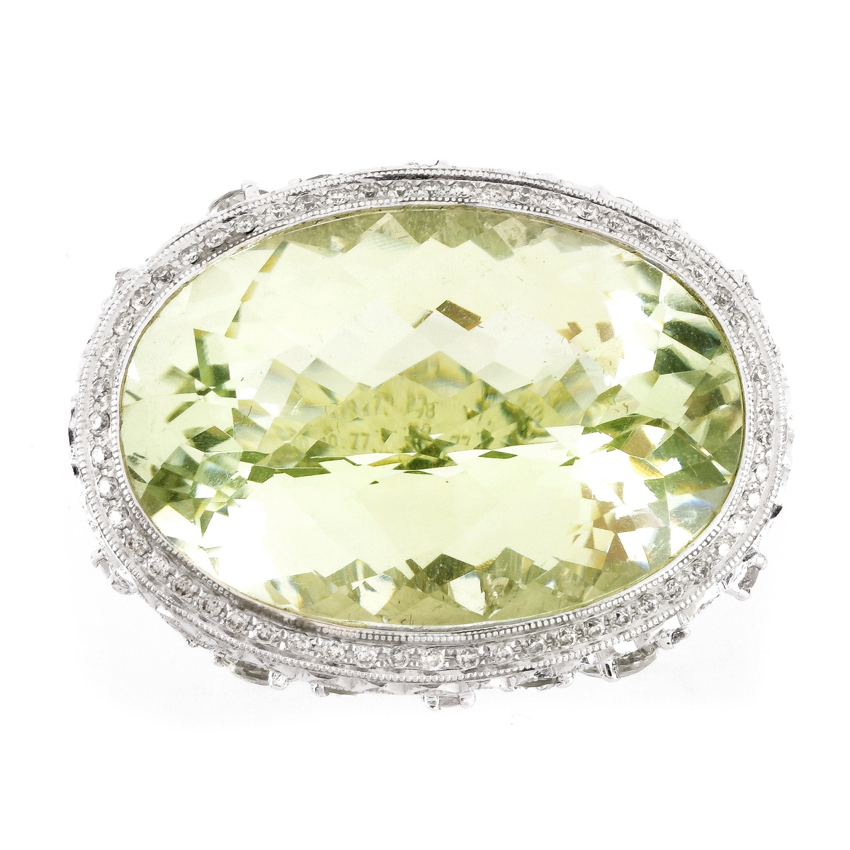 40.23ct Prasiolite and 18K Gold Ring
