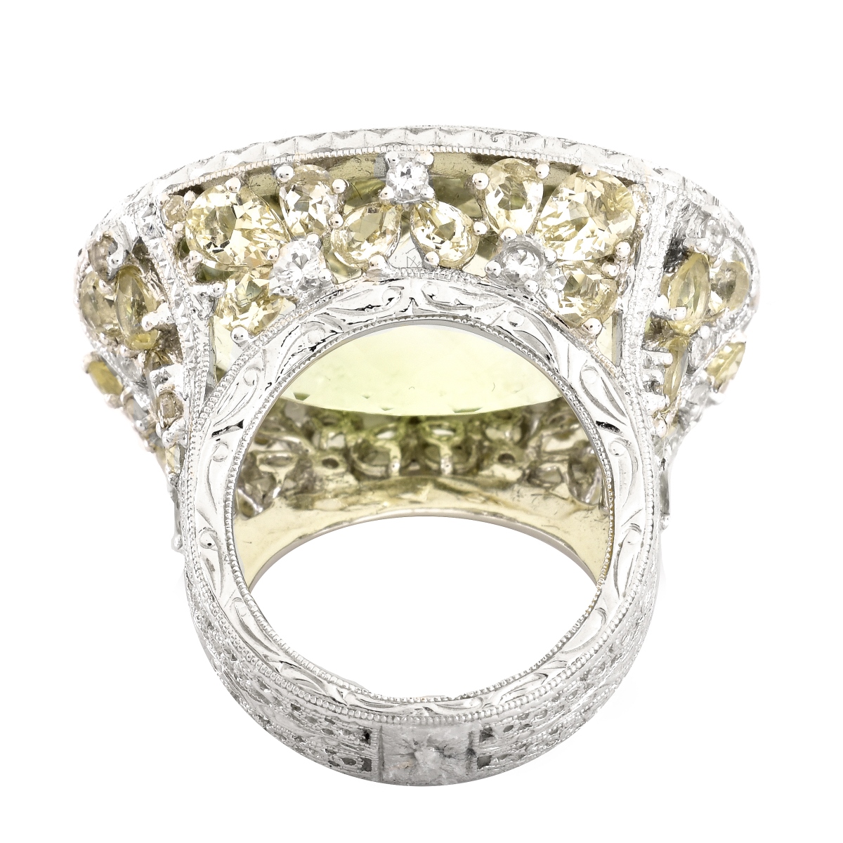 40.23ct Prasiolite and 18K Gold Ring