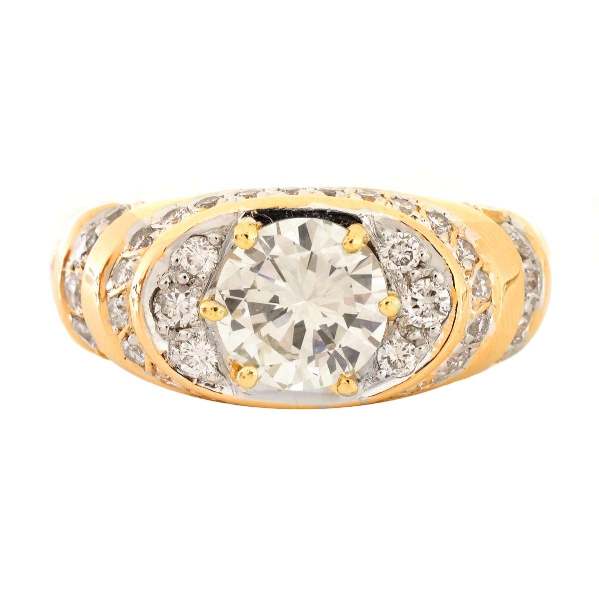 Man's 4.0ct TW Diamond and 14K Gold Ring