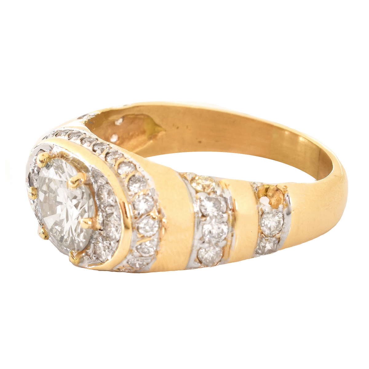 Man's 4.0ct TW Diamond and 14K Gold Ring