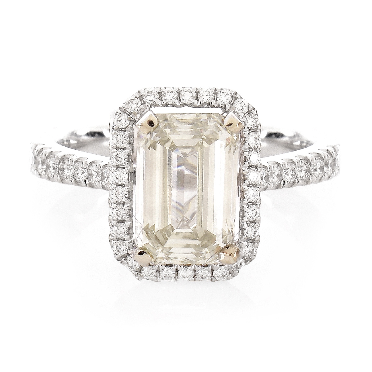 2.10ct Emerald Cut Diamond Engagement Ring
