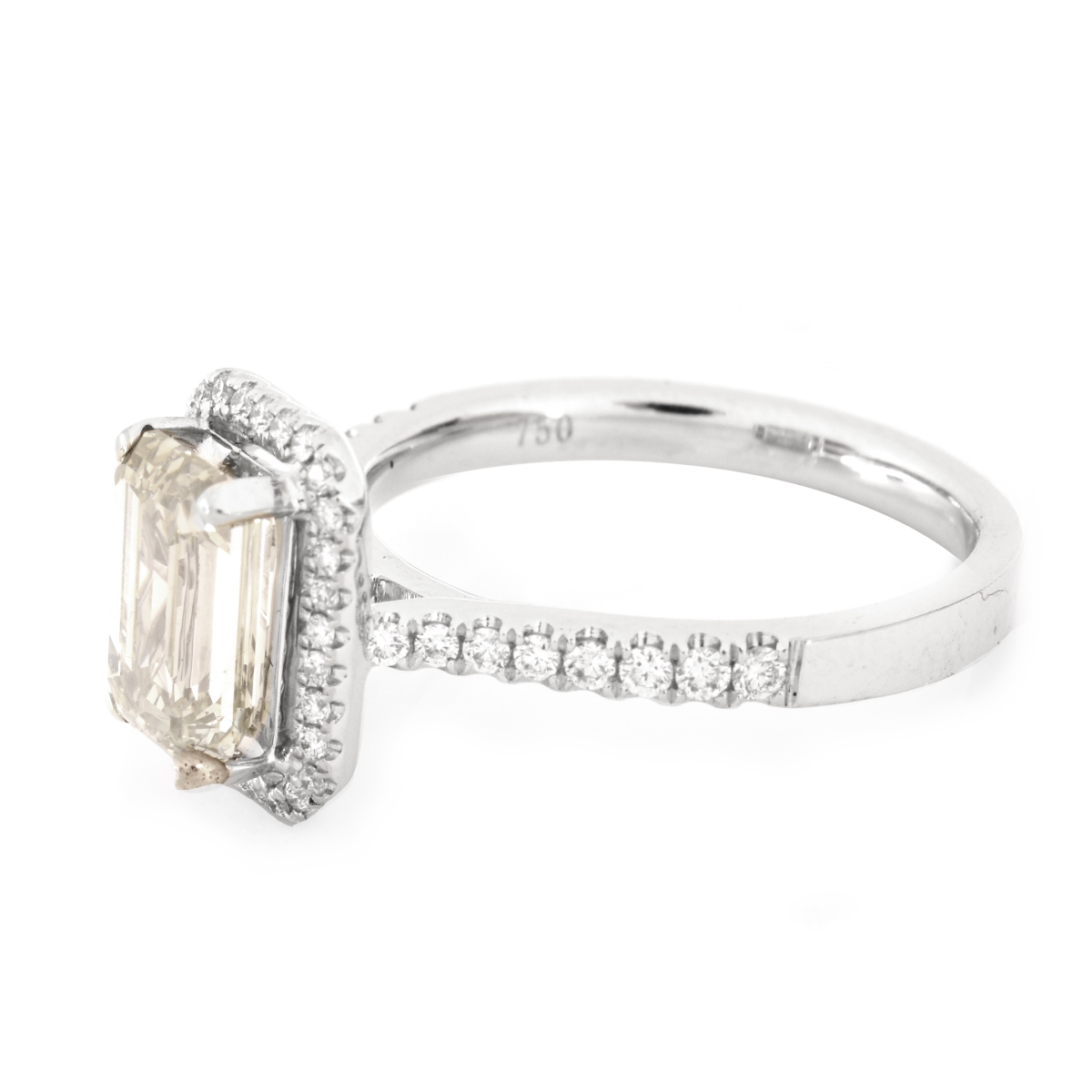 2.10ct Emerald Cut Diamond Engagement Ring