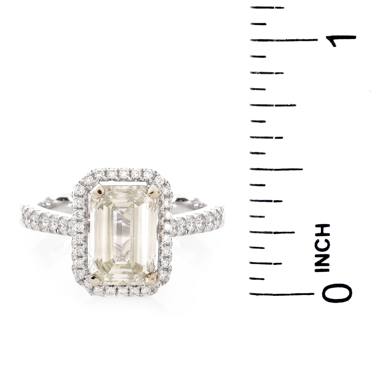 2.10ct Emerald Cut Diamond Engagement Ring