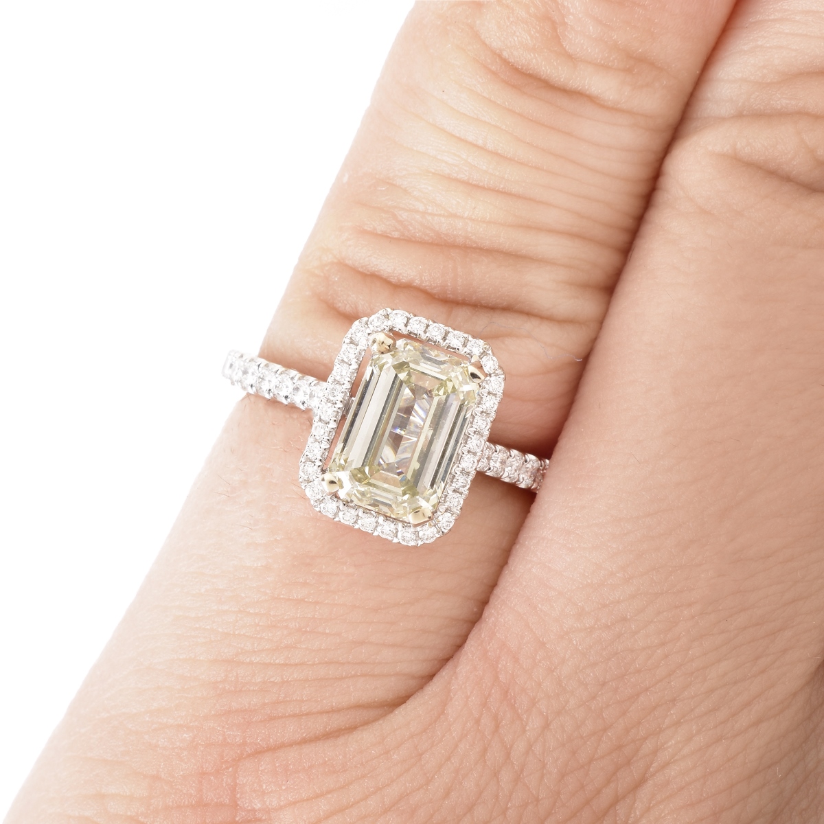 2.10ct Emerald Cut Diamond Engagement Ring
