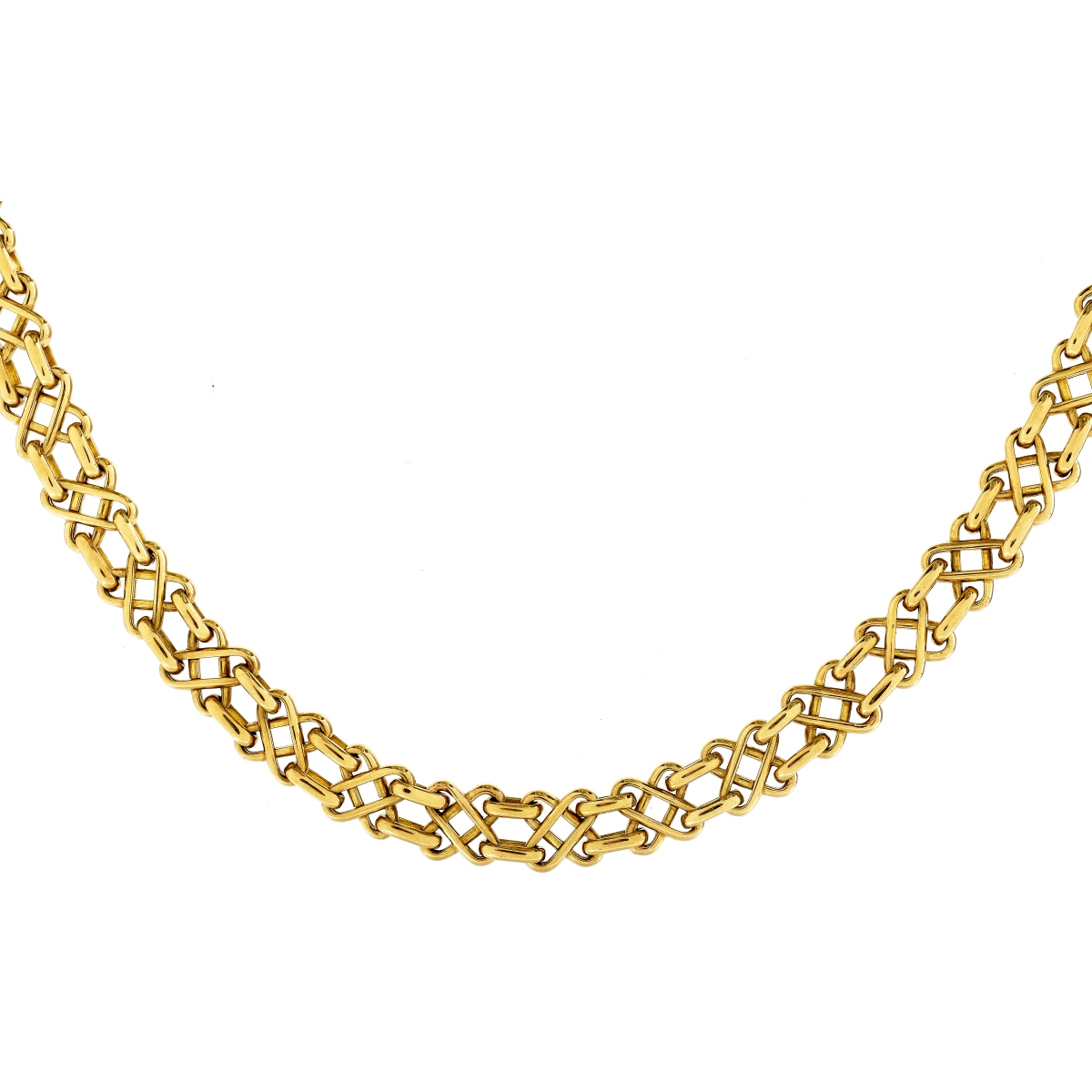 Tiffany & Co 18K Gold X Link Necklace
