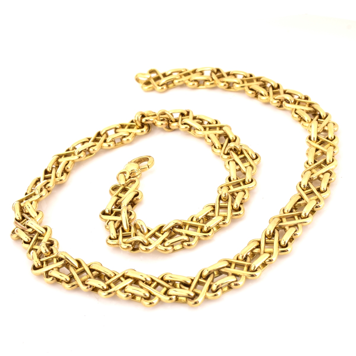 Tiffany & Co 18K Gold X Link Necklace