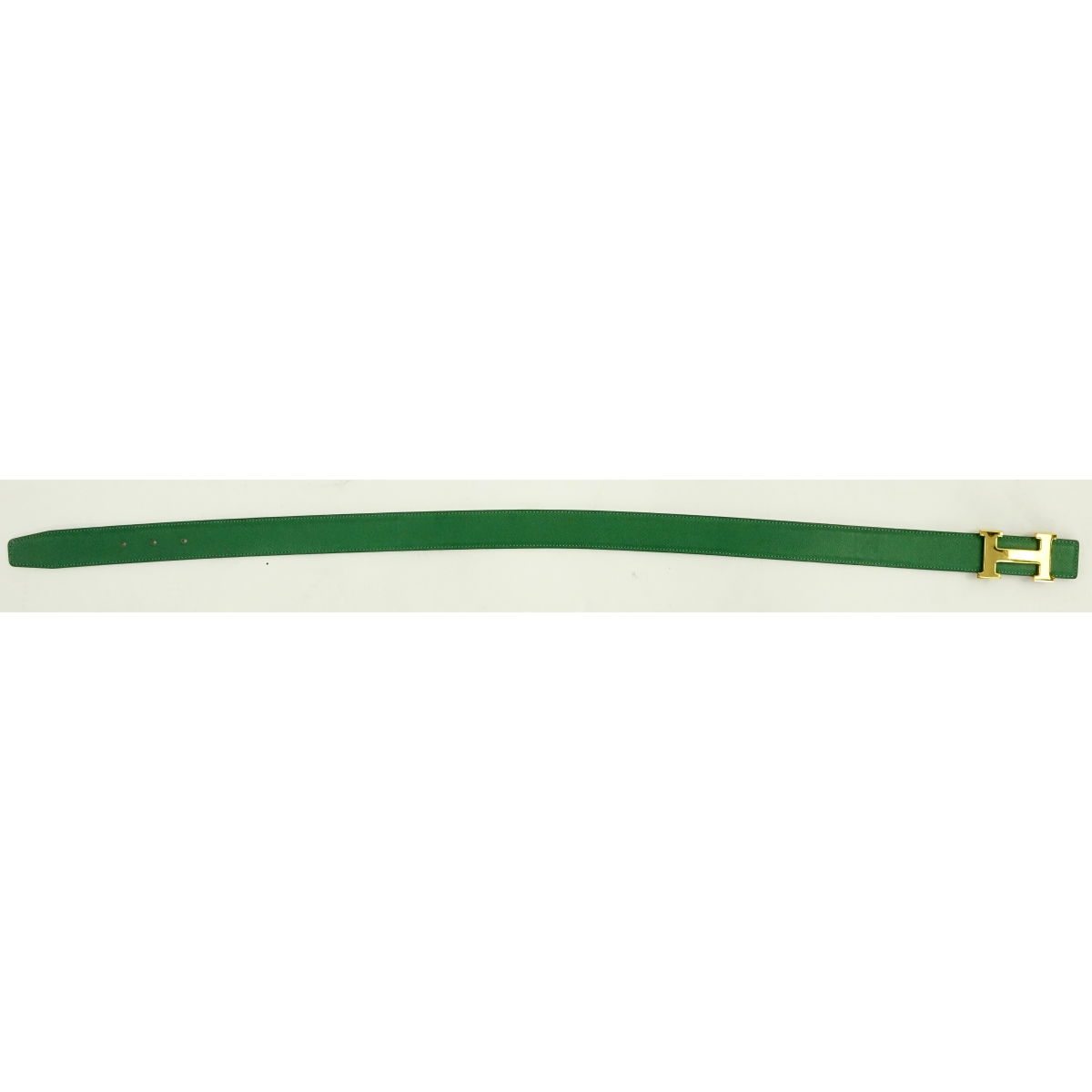 Hermes Bamboo/Rouge Epsom Leather and Gold H Belt