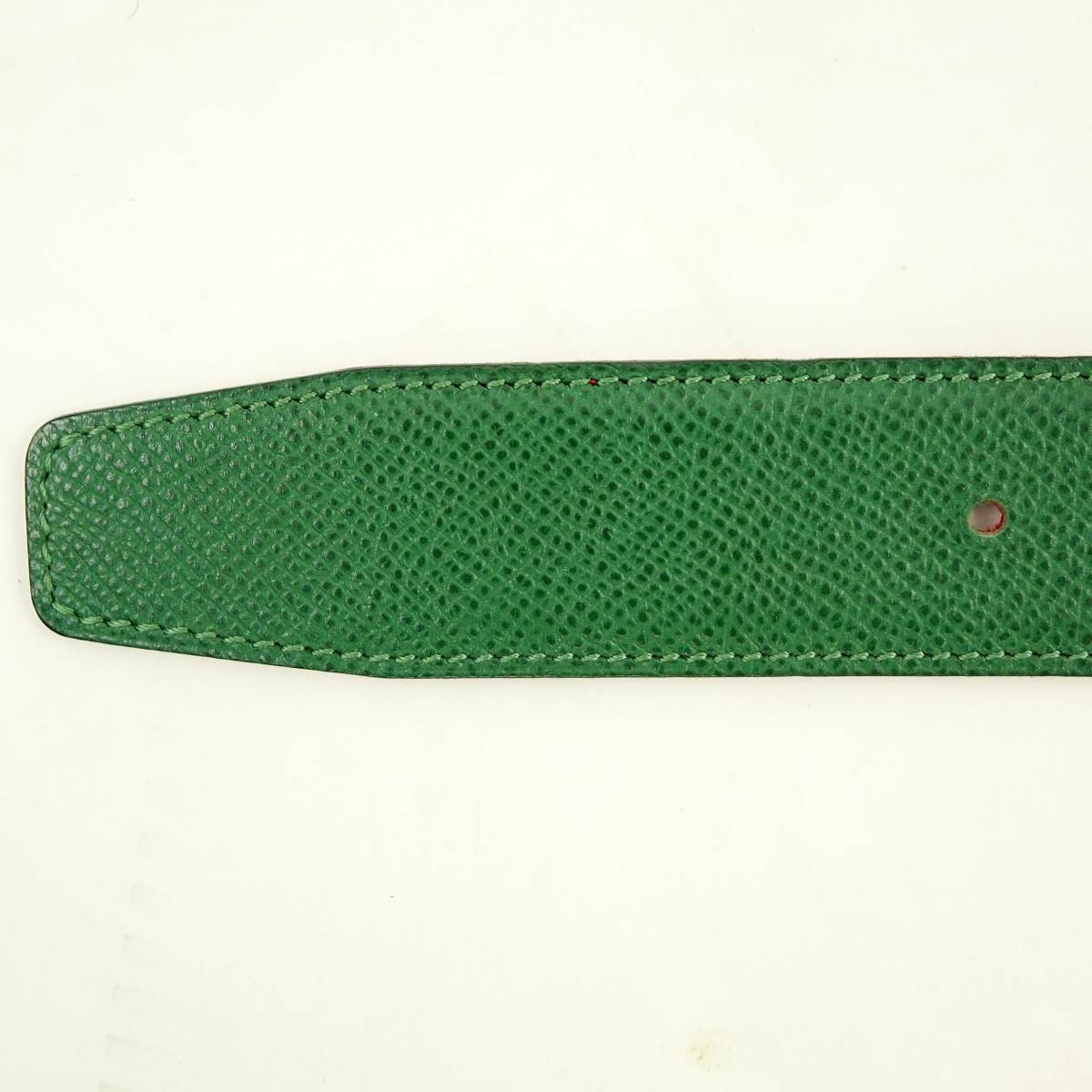 Hermes Bamboo/Rouge Epsom Leather and Gold H Belt
