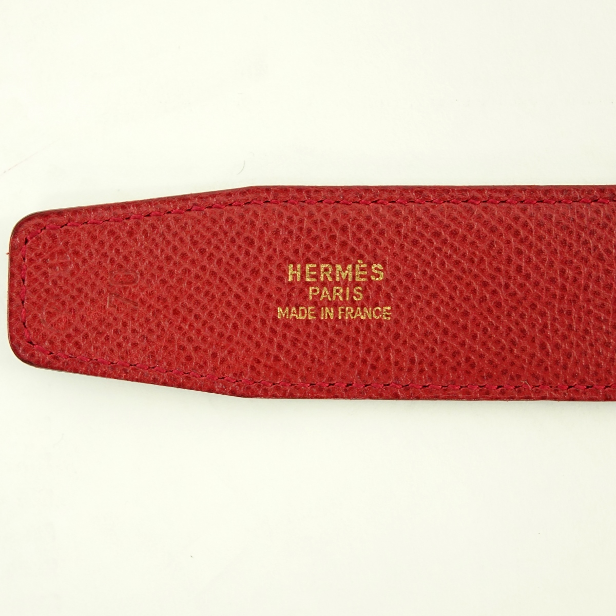 Hermes Bamboo/Rouge Epsom Leather and Gold H Belt