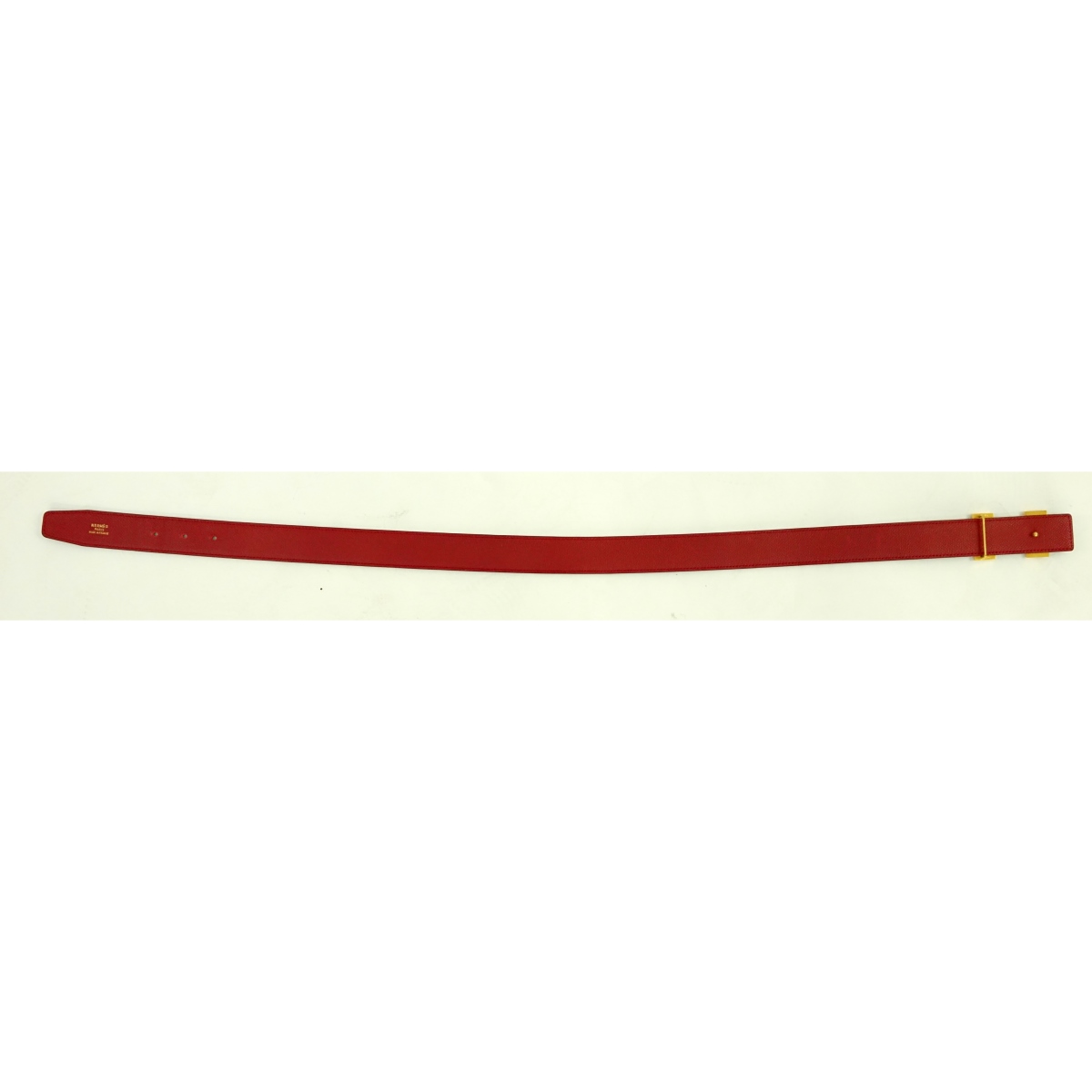 Hermes Bamboo/Rouge Epsom Leather and Gold H Belt
