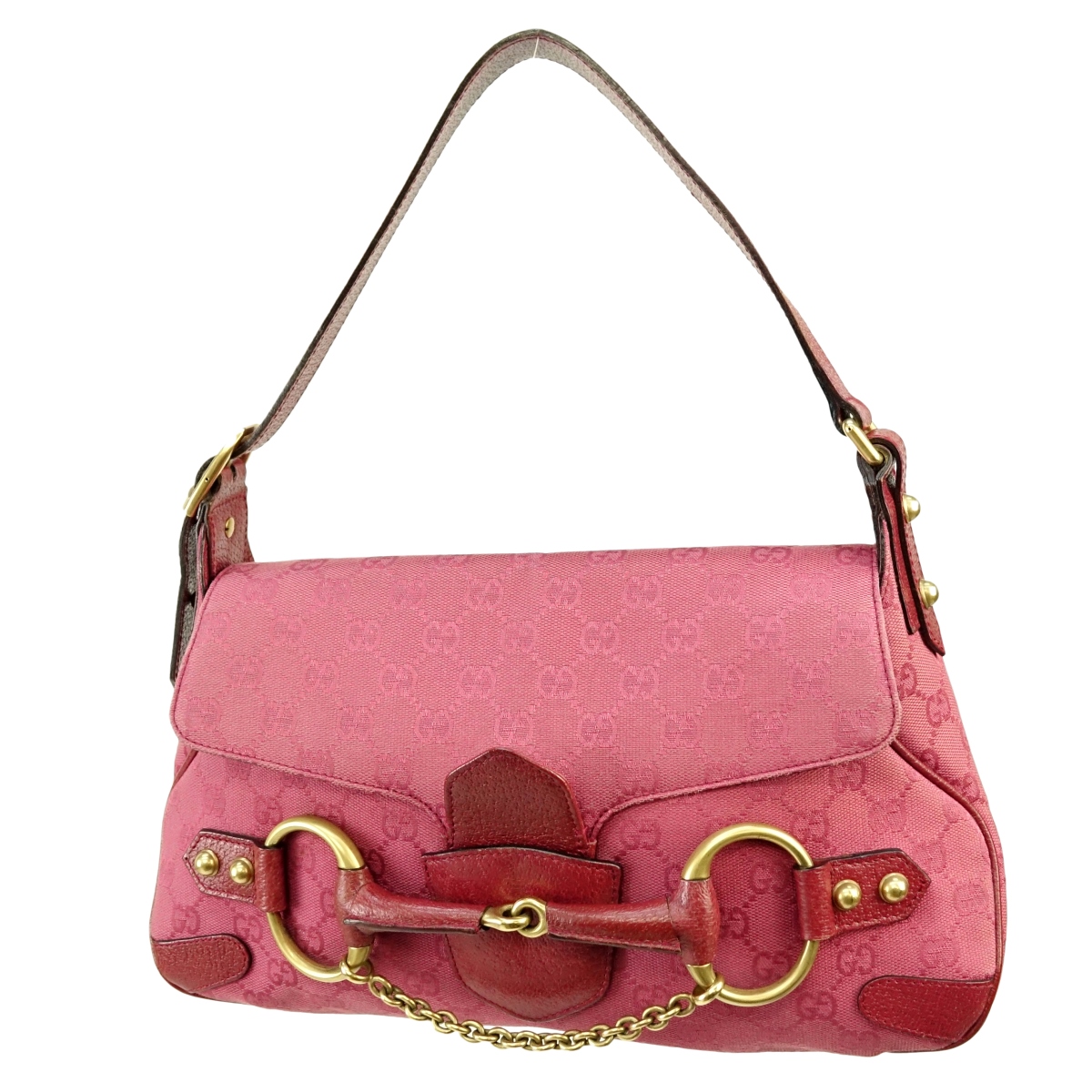 Gucci Magenta Signature Horse Bit Saddle Bag Kodner Auctions