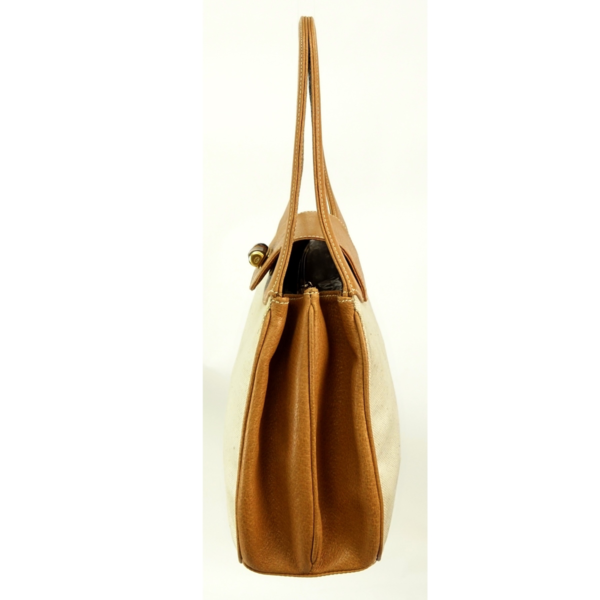 Gucci Vintage Canvas & Leather Top Handle Handbag