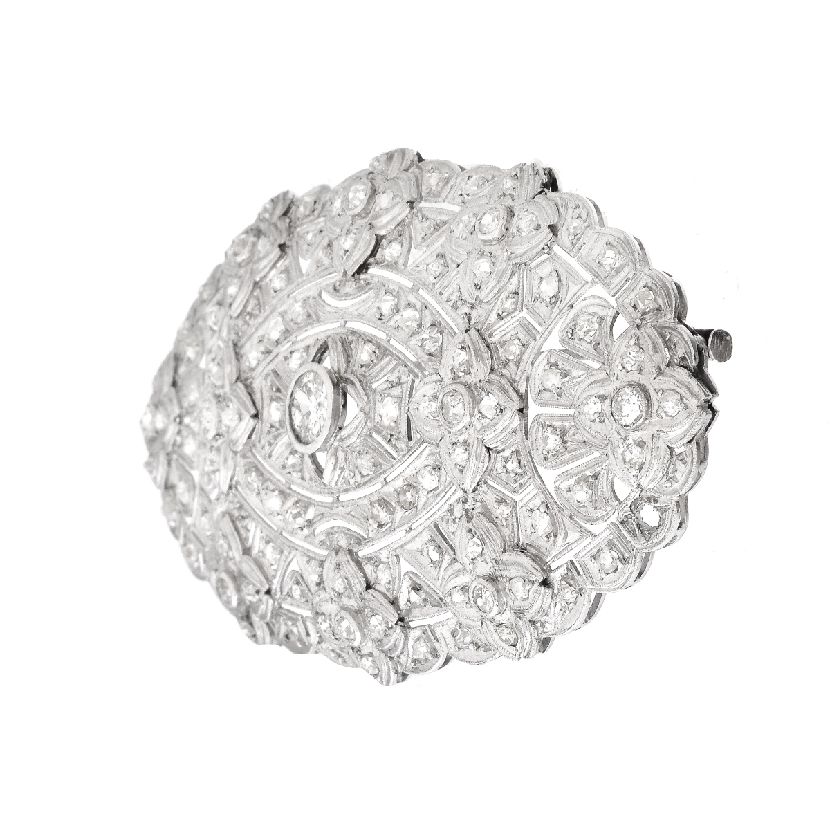 Antique Diamond and Platinum Brooch