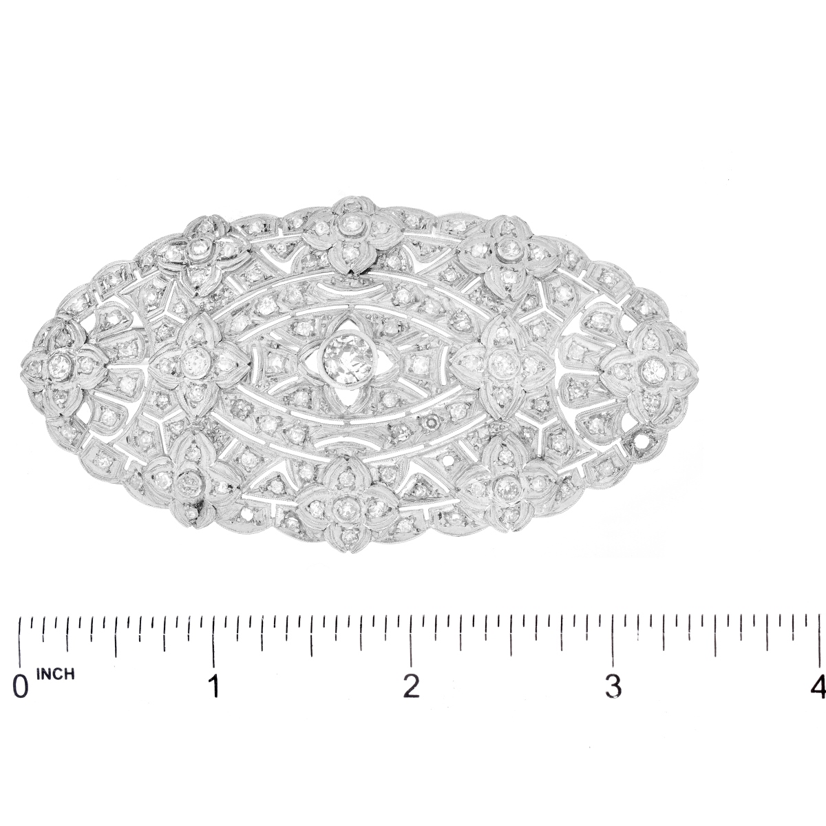 Antique Diamond and Platinum Brooch