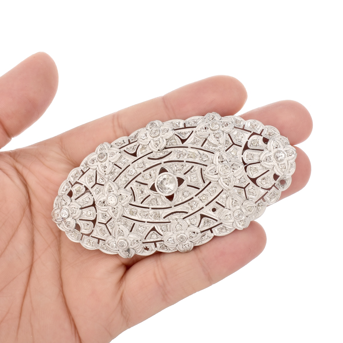Antique Diamond and Platinum Brooch