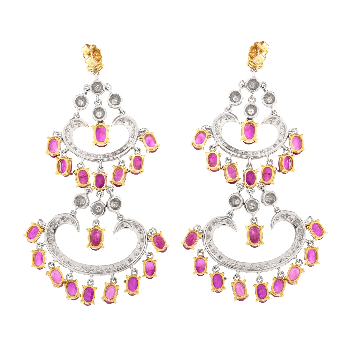 Ruby, Diamond and 14K Gold Earrings