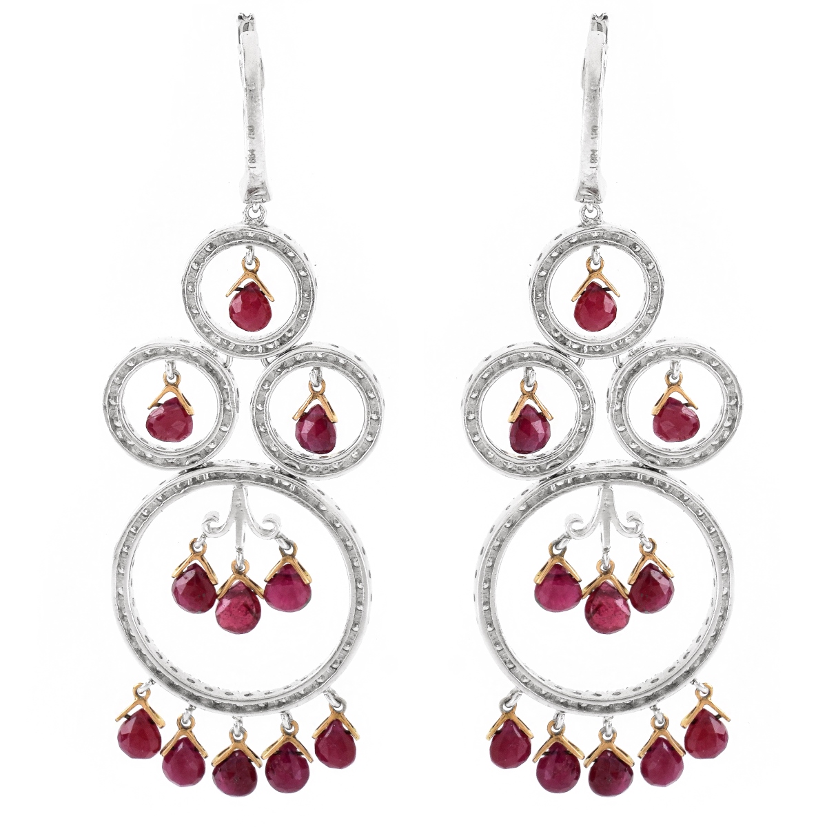 Ruby, Diamond and 18K Gold Earrings