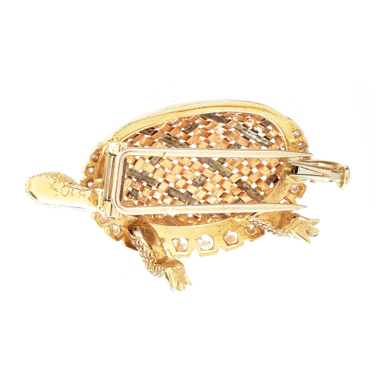 Fine French 18K Gold Turtle Brooch