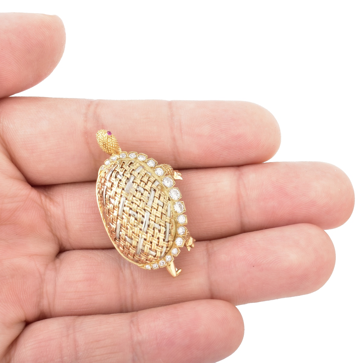 Fine French 18K Gold Turtle Brooch