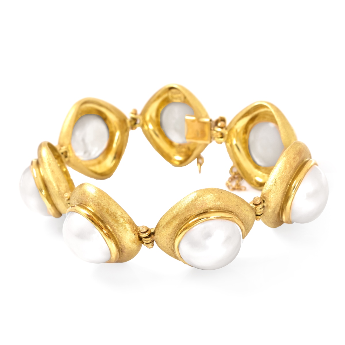 Italian Mabe Pearl and 18K Gold Bracelet