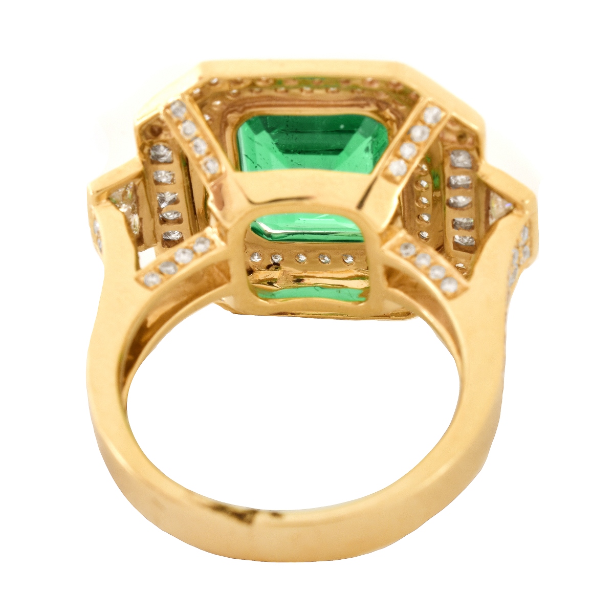AIGL 5.45ct Emerald, Diamond and 14K Gold Ring