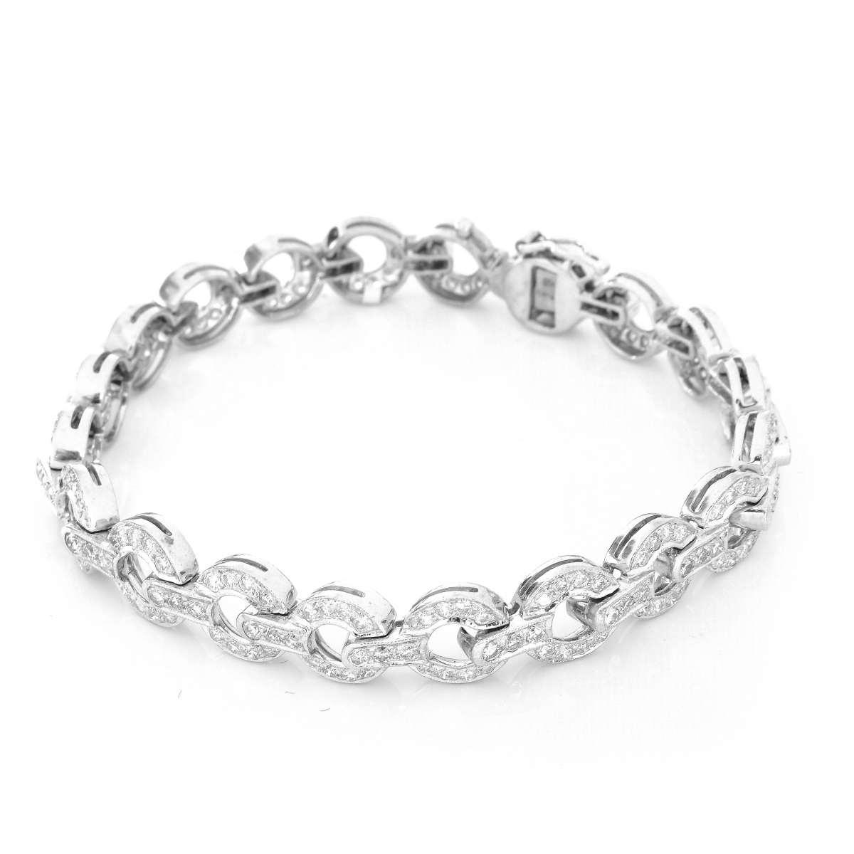 Pave Set Diamond and 18K Gold Bracelet