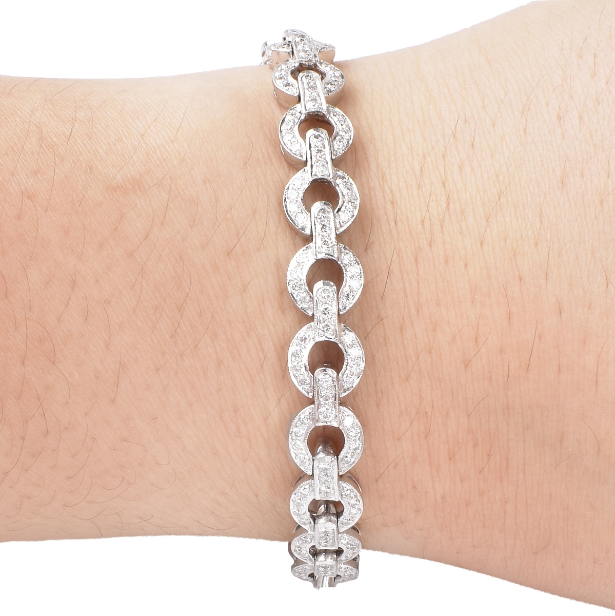 Pave Set Diamond and 18K Gold Bracelet