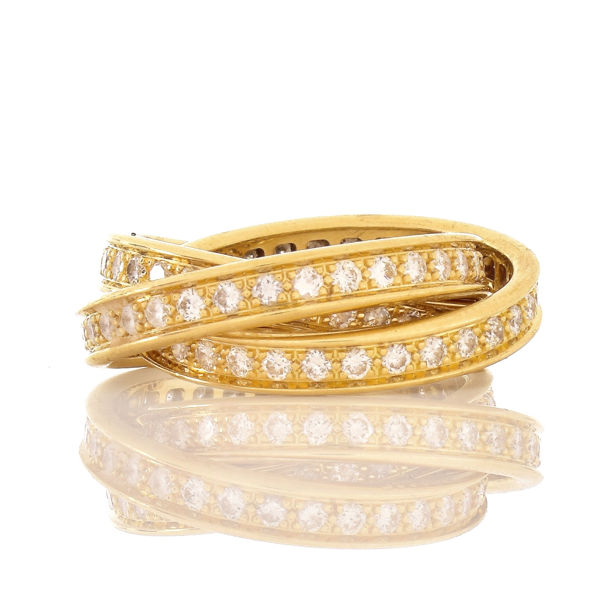 Cartier Diamond and 18K Gold Rolling Ring