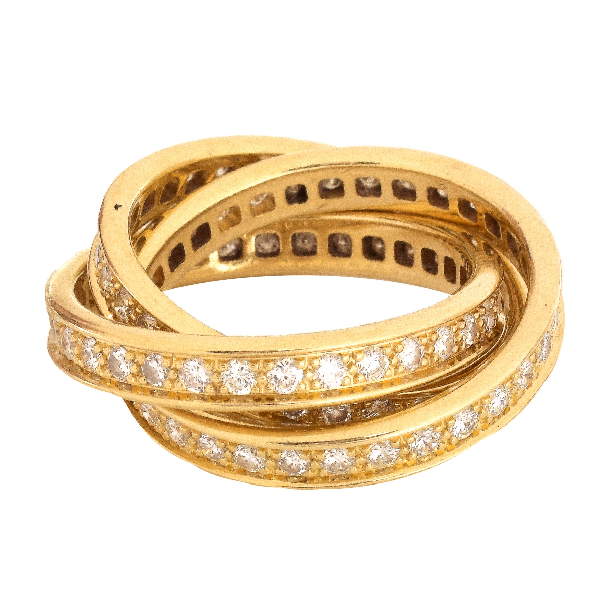 Cartier Diamond and 18K Gold Rolling Ring