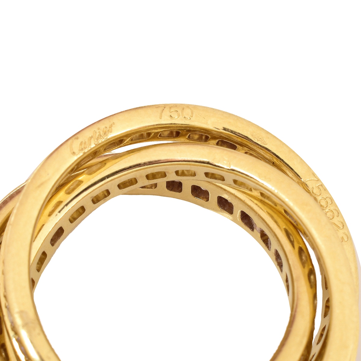 Cartier Diamond and 18K Gold Rolling Ring