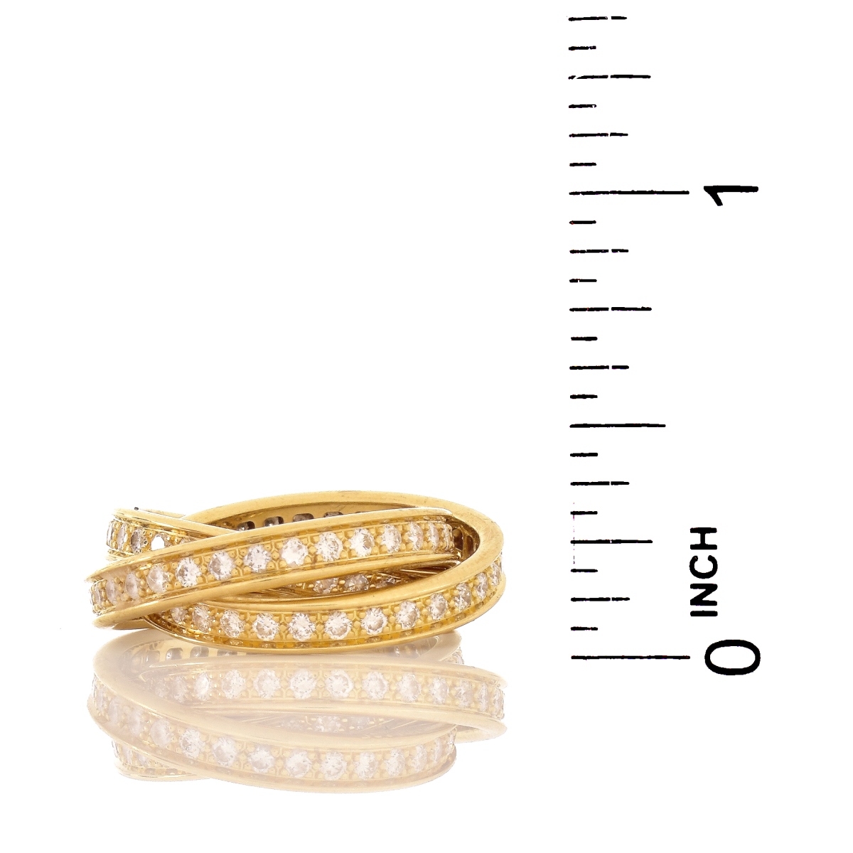 Cartier Diamond and 18K Gold Rolling Ring