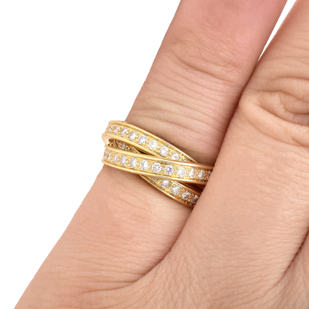Cartier Diamond and 18K Gold Rolling Ring