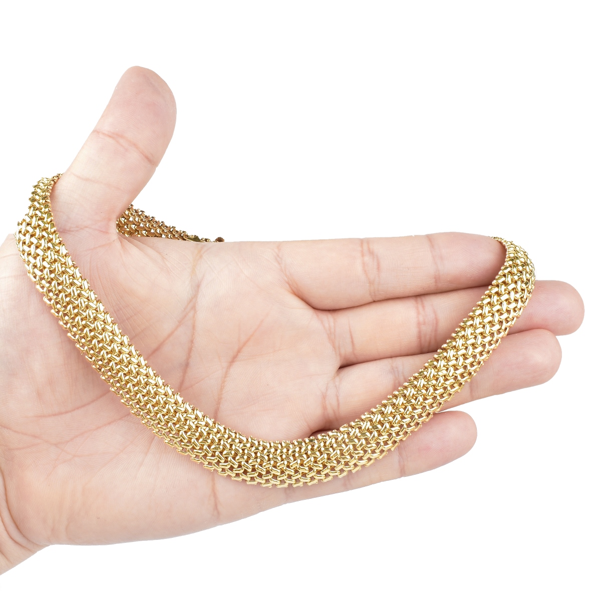 14K Gold Mesh Necklace