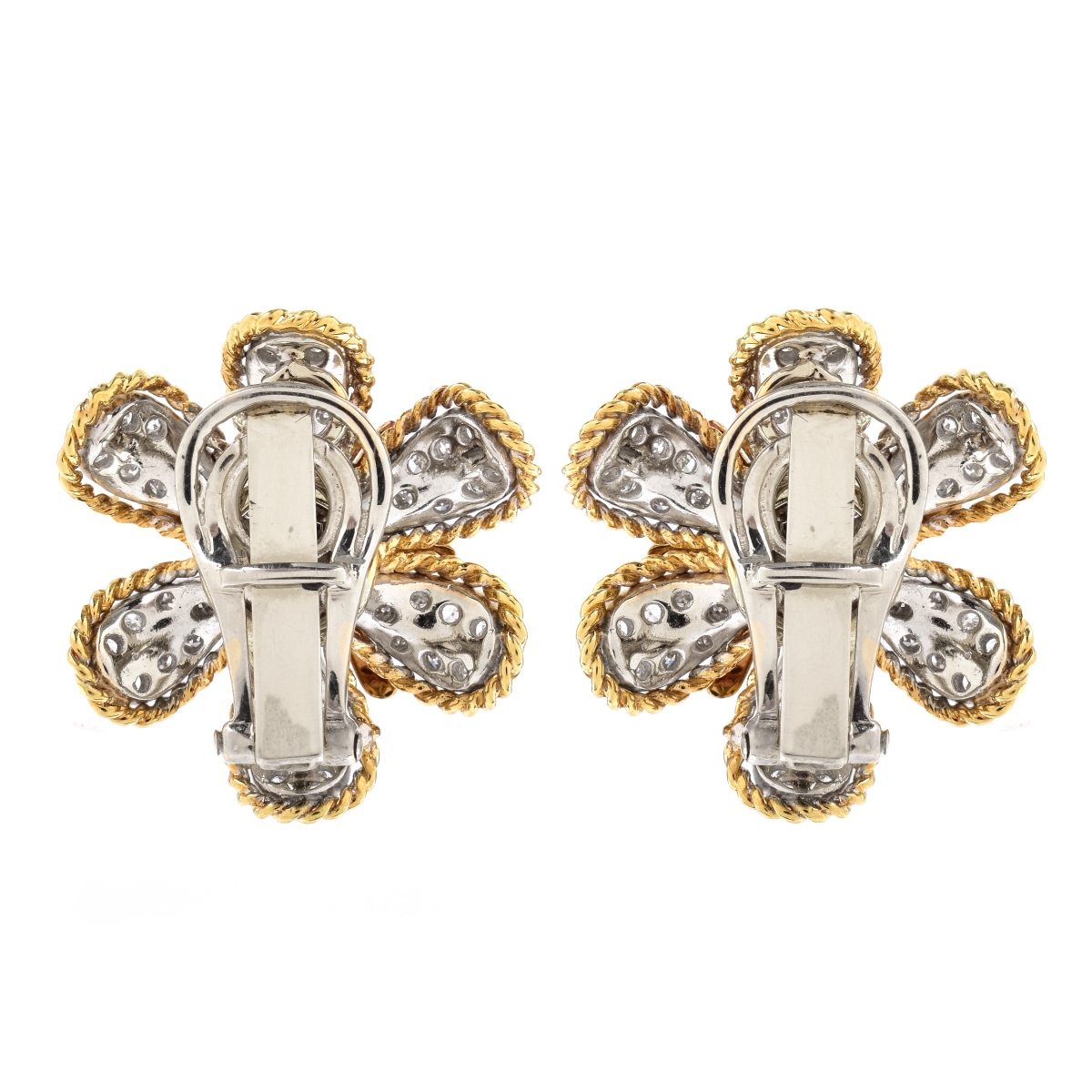 Diamond and 14K Gold Ear Clips