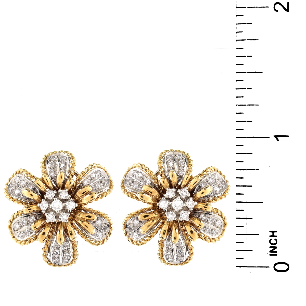 Diamond and 14K Gold Ear Clips