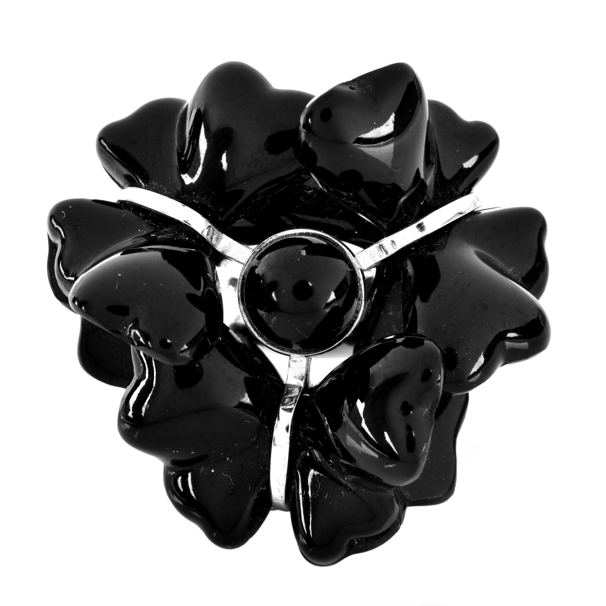 Lalique Black Crystal Necklace and Ring