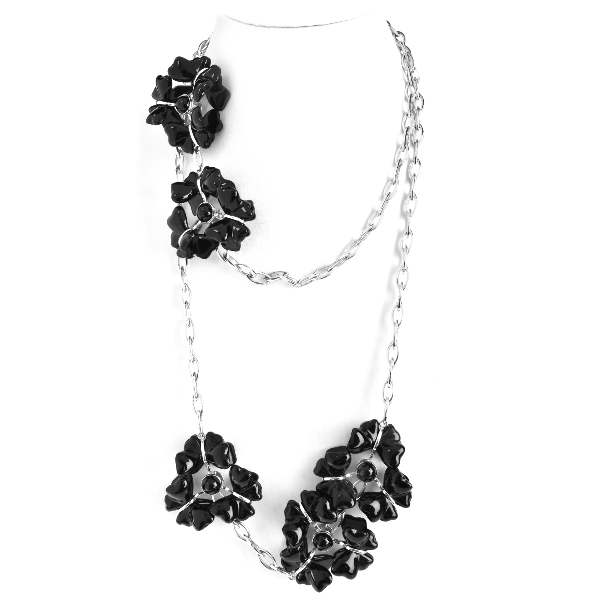 Lalique Black Crystal Necklace and Ring