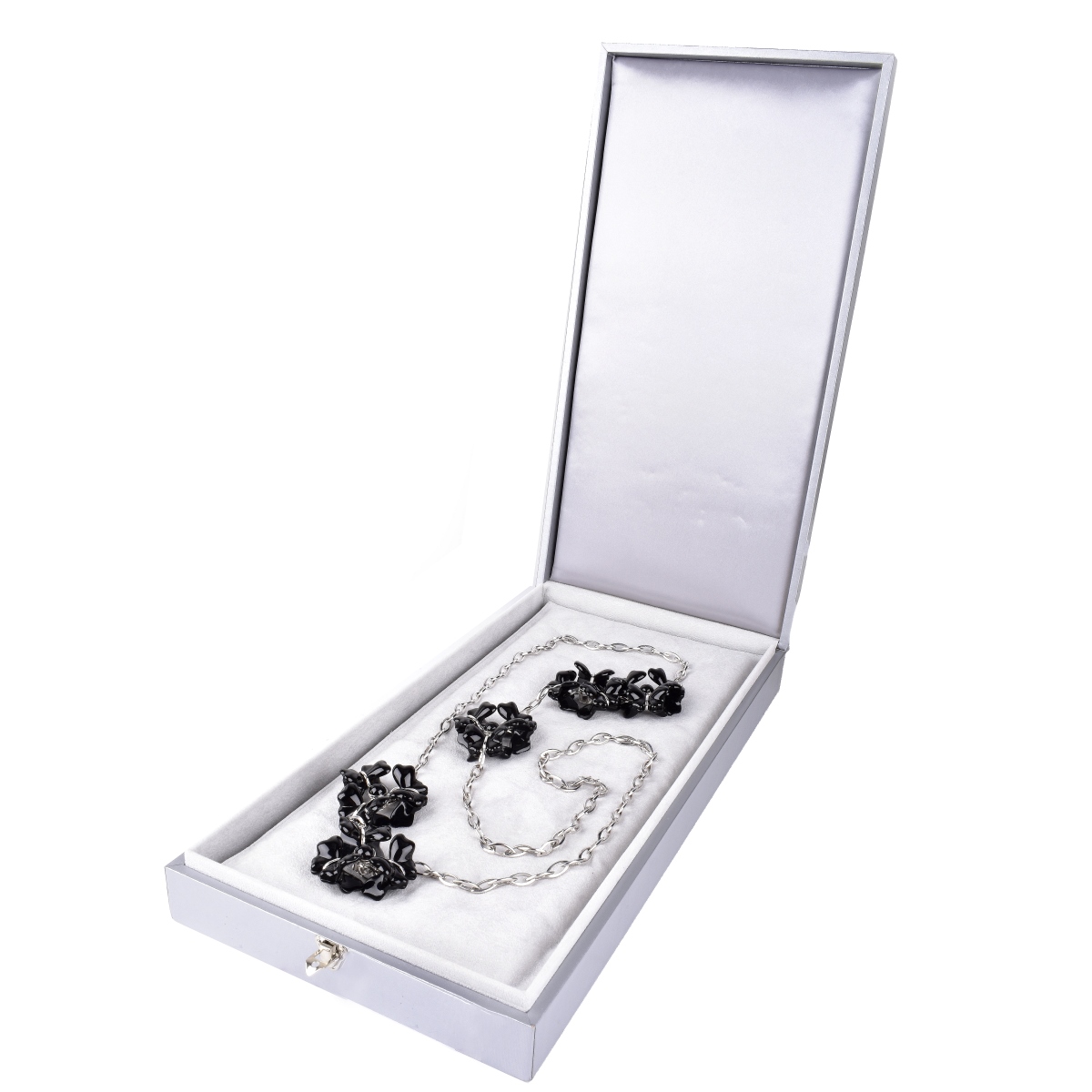 Lalique Black Crystal Necklace and Ring