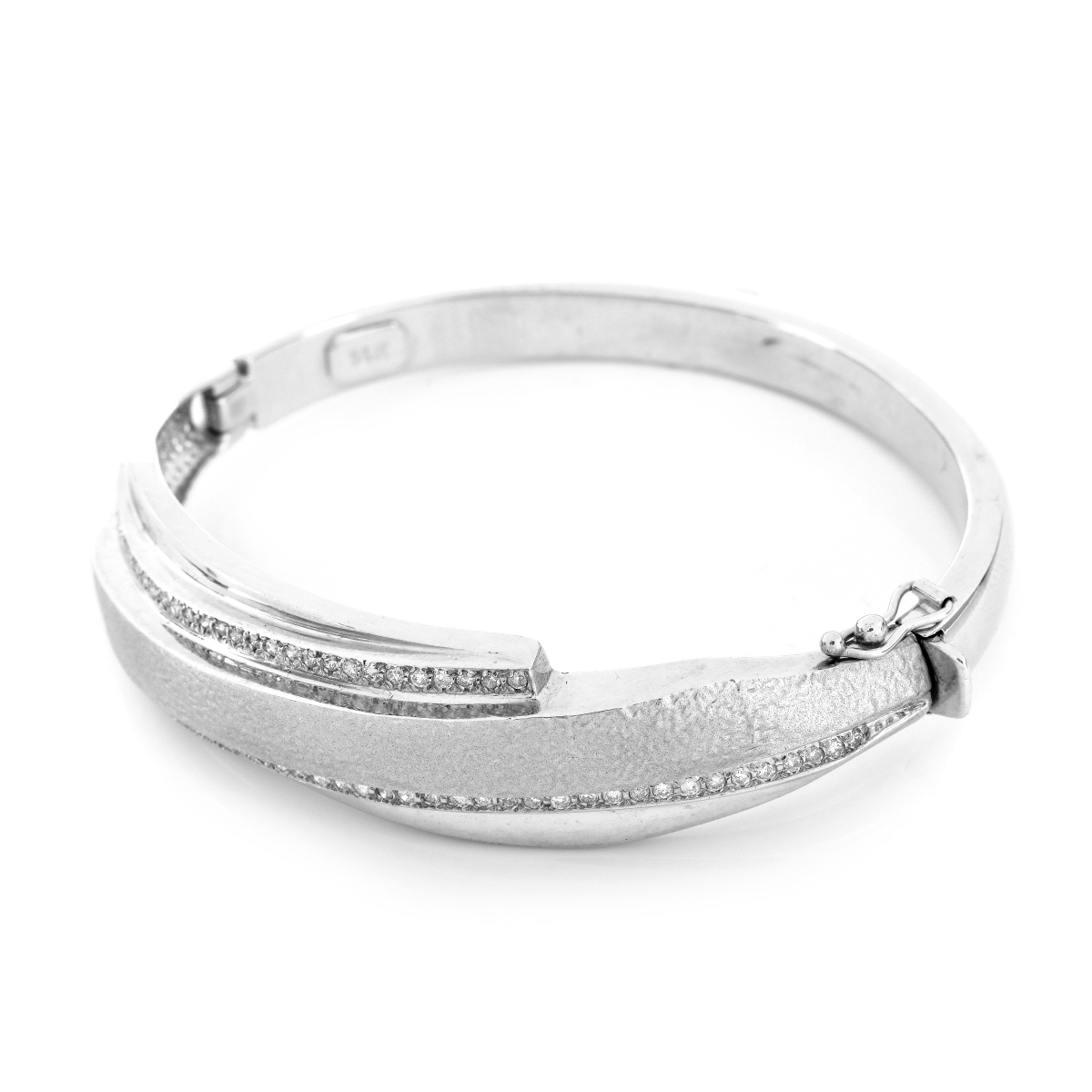 Diamond and 14K Gold Bangle Bracelet