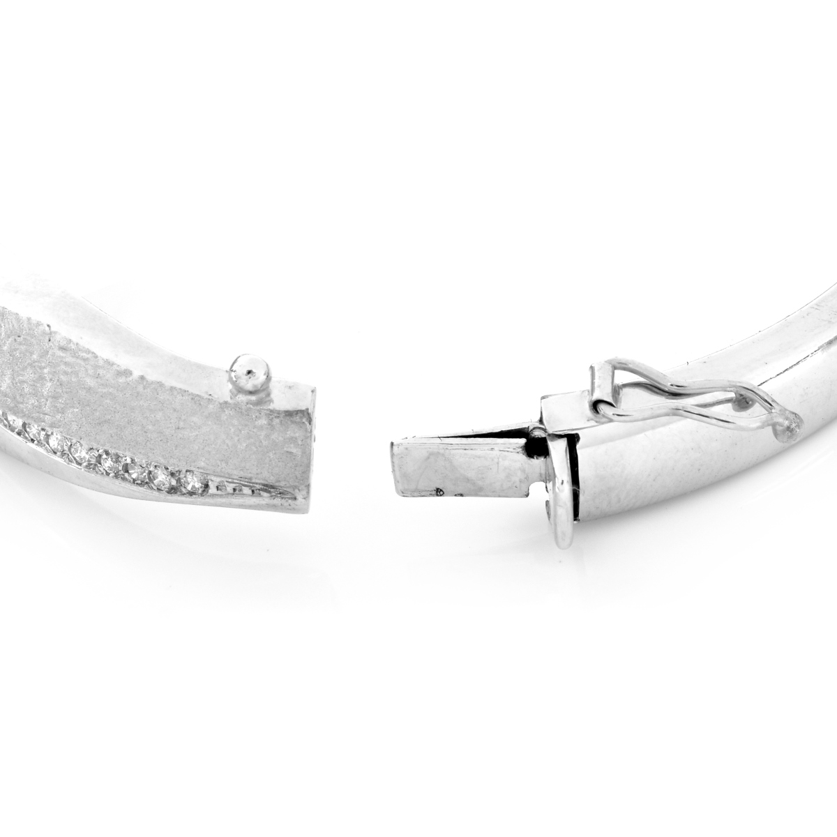 Diamond and 14K Gold Bangle Bracelet