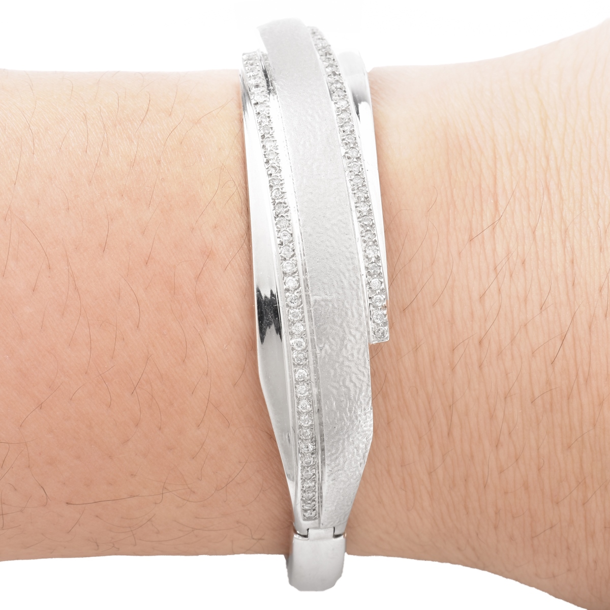Diamond and 14K Gold Bangle Bracelet