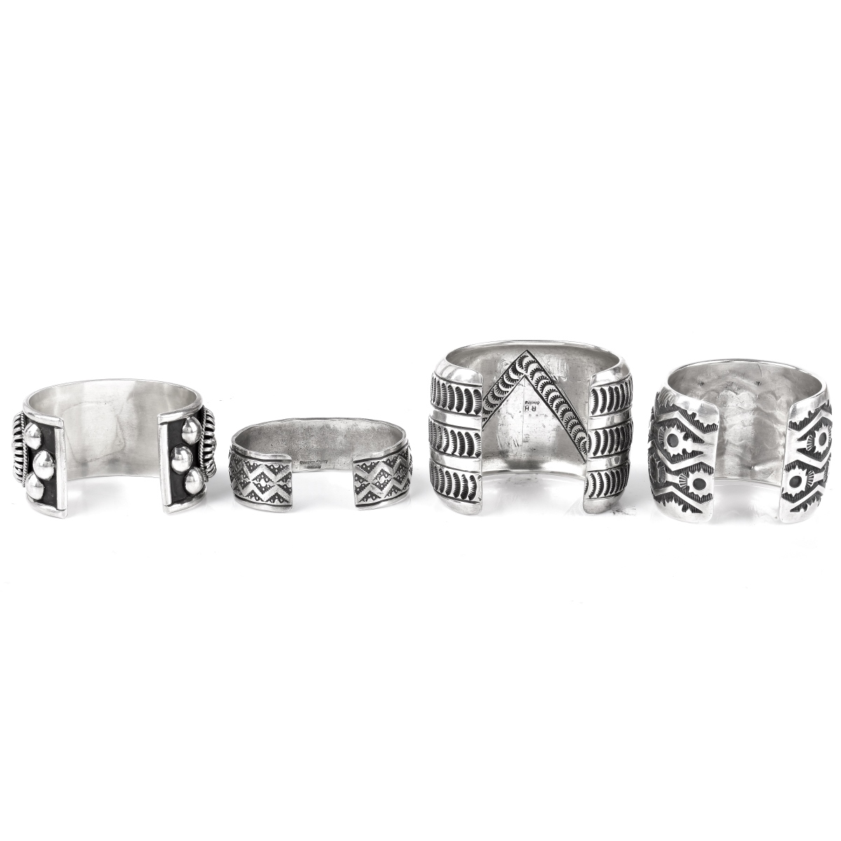 Four (4) Sterling Silver Cuff Bangles