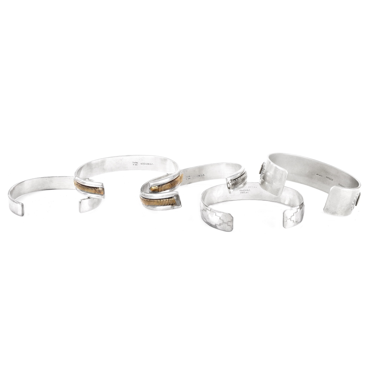 Five (5) Sterling Cuff Bangles