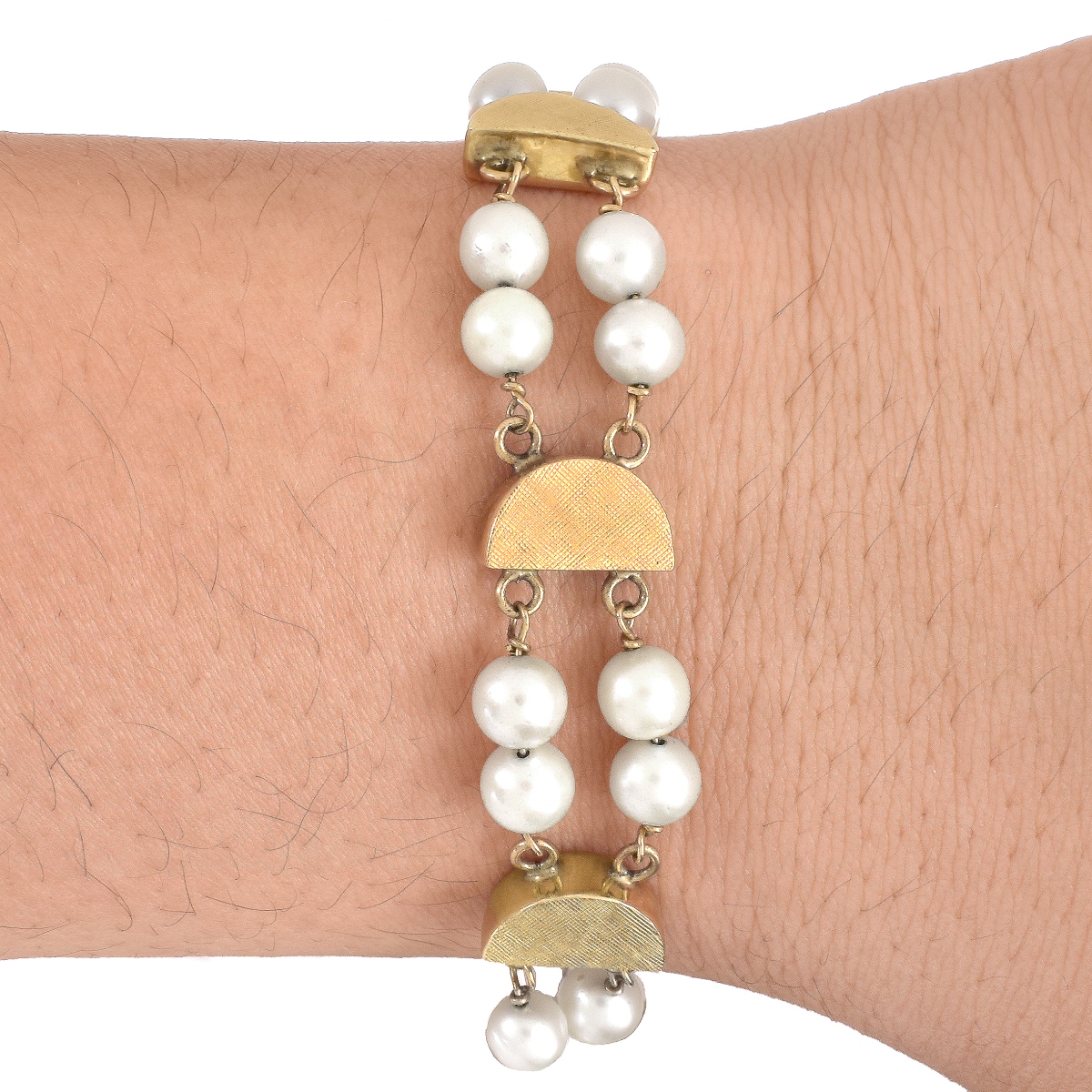 Vintage Pearl and 14K Gold Bracelet