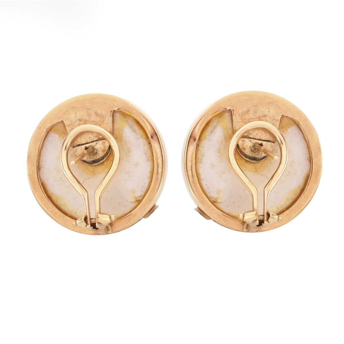 Mabe Pearl, Diamond and 14K Gold Earrings